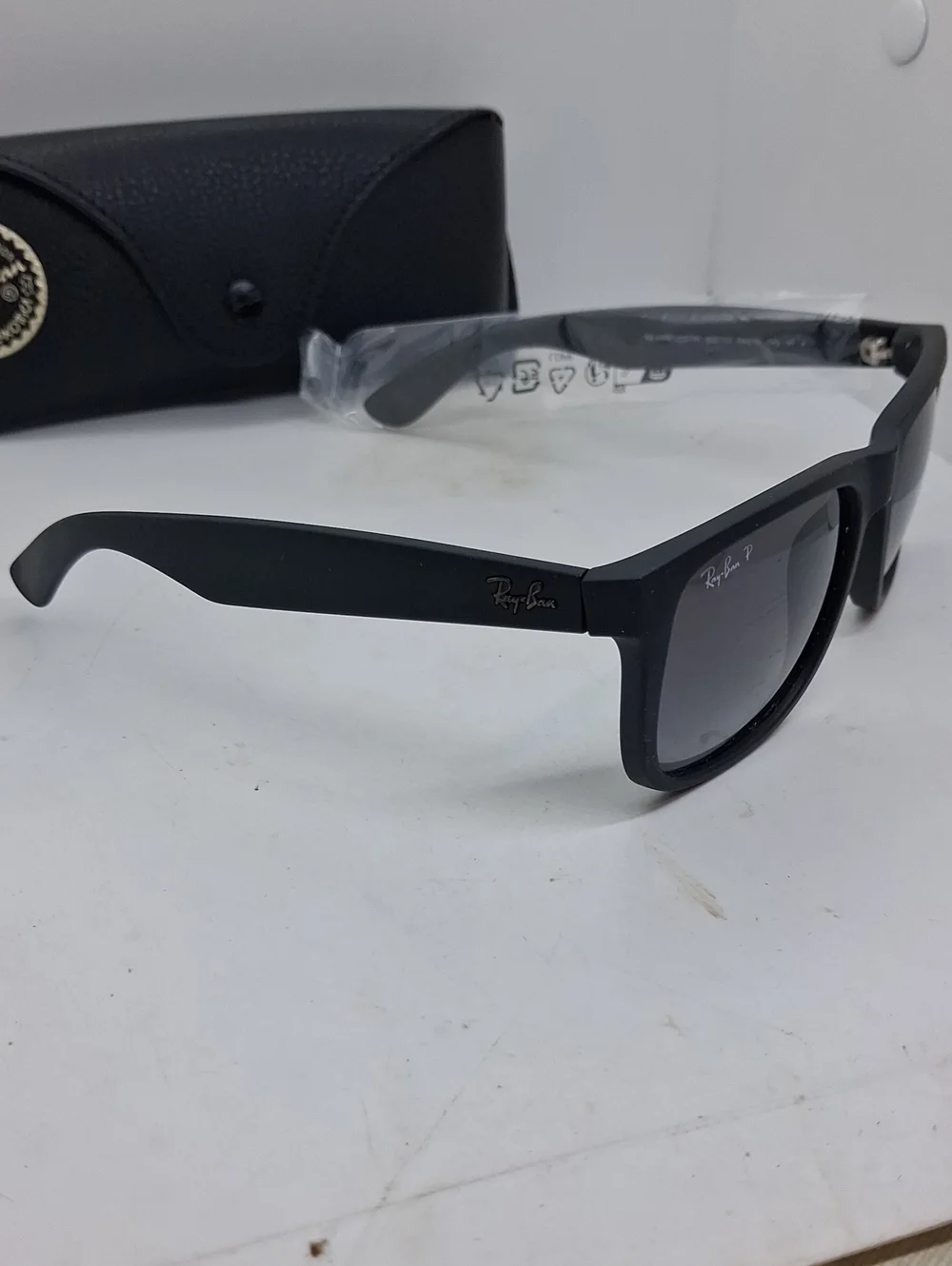 Ray-Ban RB4165 Justin Men’s Black Polarized Sunglasses - Classic Rectangle